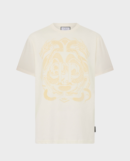 Kremowy t-shirt z motywem smoka - Image #0