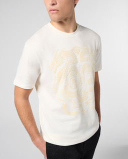 Kremowy t-shirt z motywem smoka - Image #4