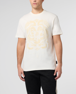 Kremowy t-shirt z motywem smoka - Image #1