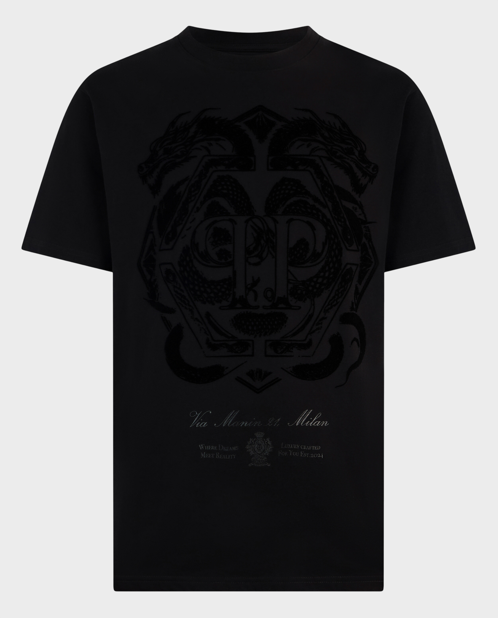 Czarny t-shirt z motywem smoka - Image #0