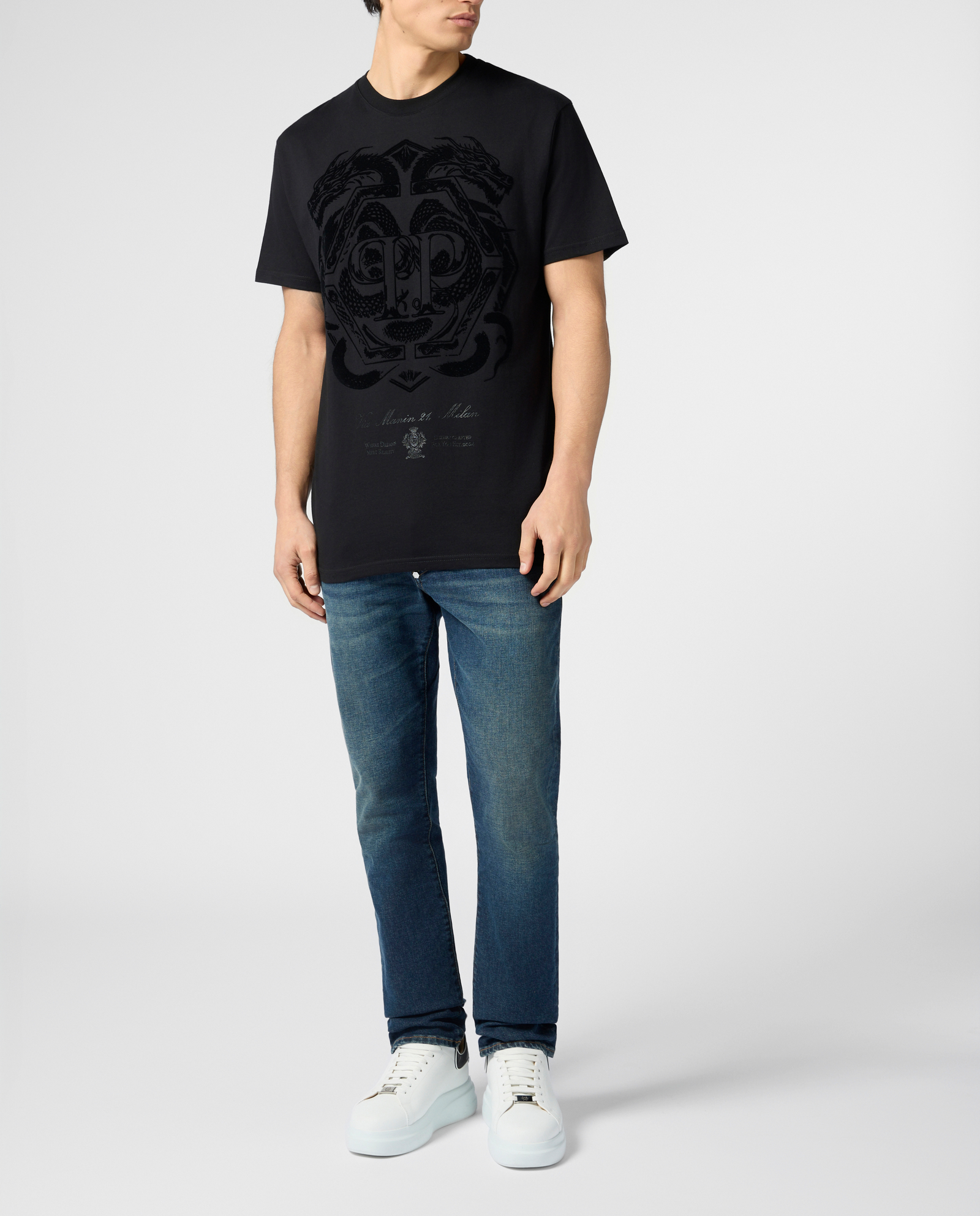 Czarny t-shirt z motywem smoka - Image #3
