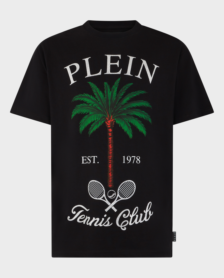 Czarny t-shirt Tennis Club