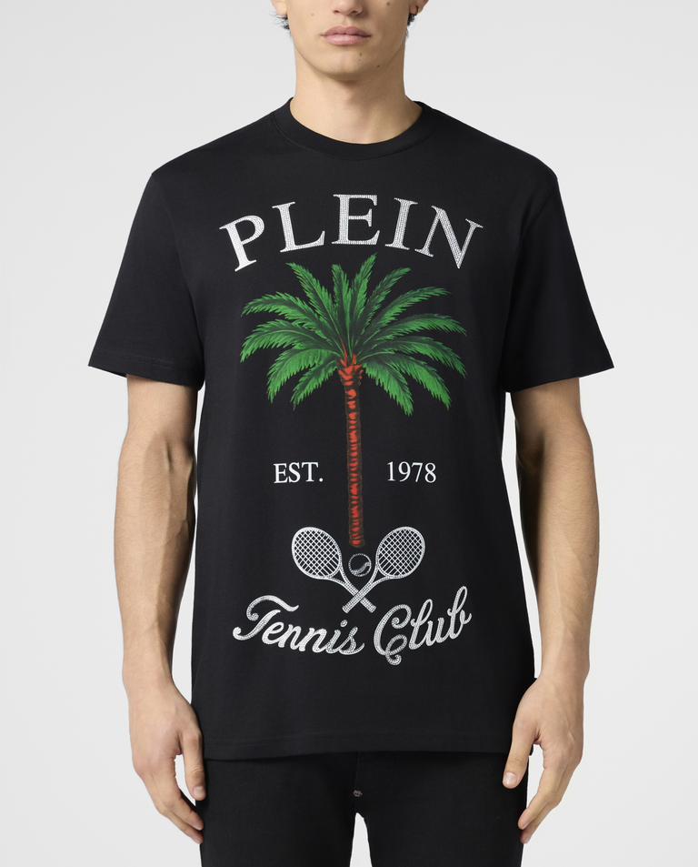 Czarny t-shirt Tennis Club