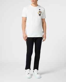 Biały t-shirt z naszywką Teddy Tennis - Image #3