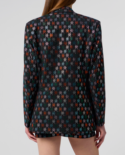 Dwurzędowa marynarka z kolorowym monogramem Strass - Image #2