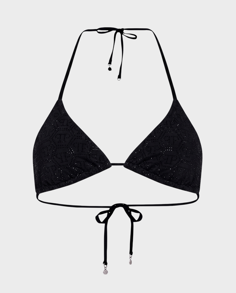 Czarny top od bikini Monogram Strass