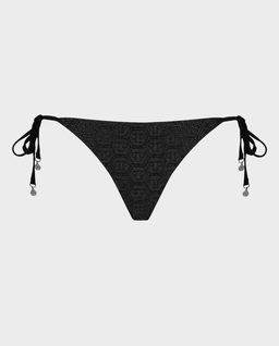Czarny dół od bikini Monogram Strass - Image #0