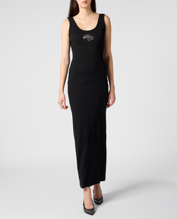 Czarna sukienka maxi z odkrytymi ramionami - Image #4