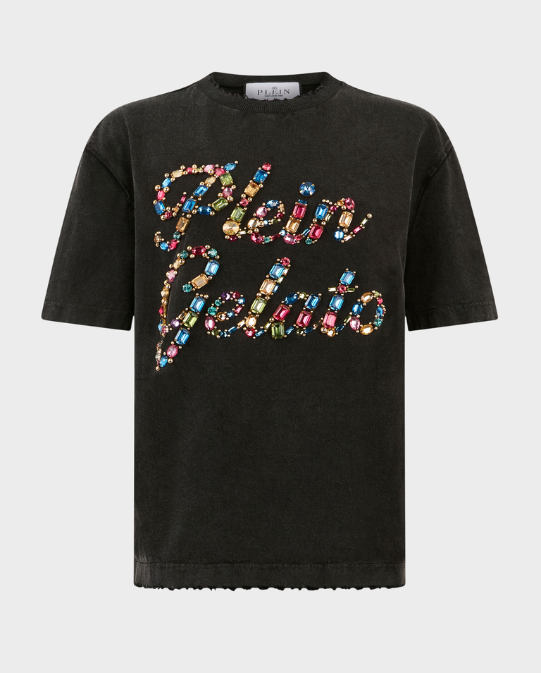 T-shirt z ozdobnym napisem Plein Gelato
