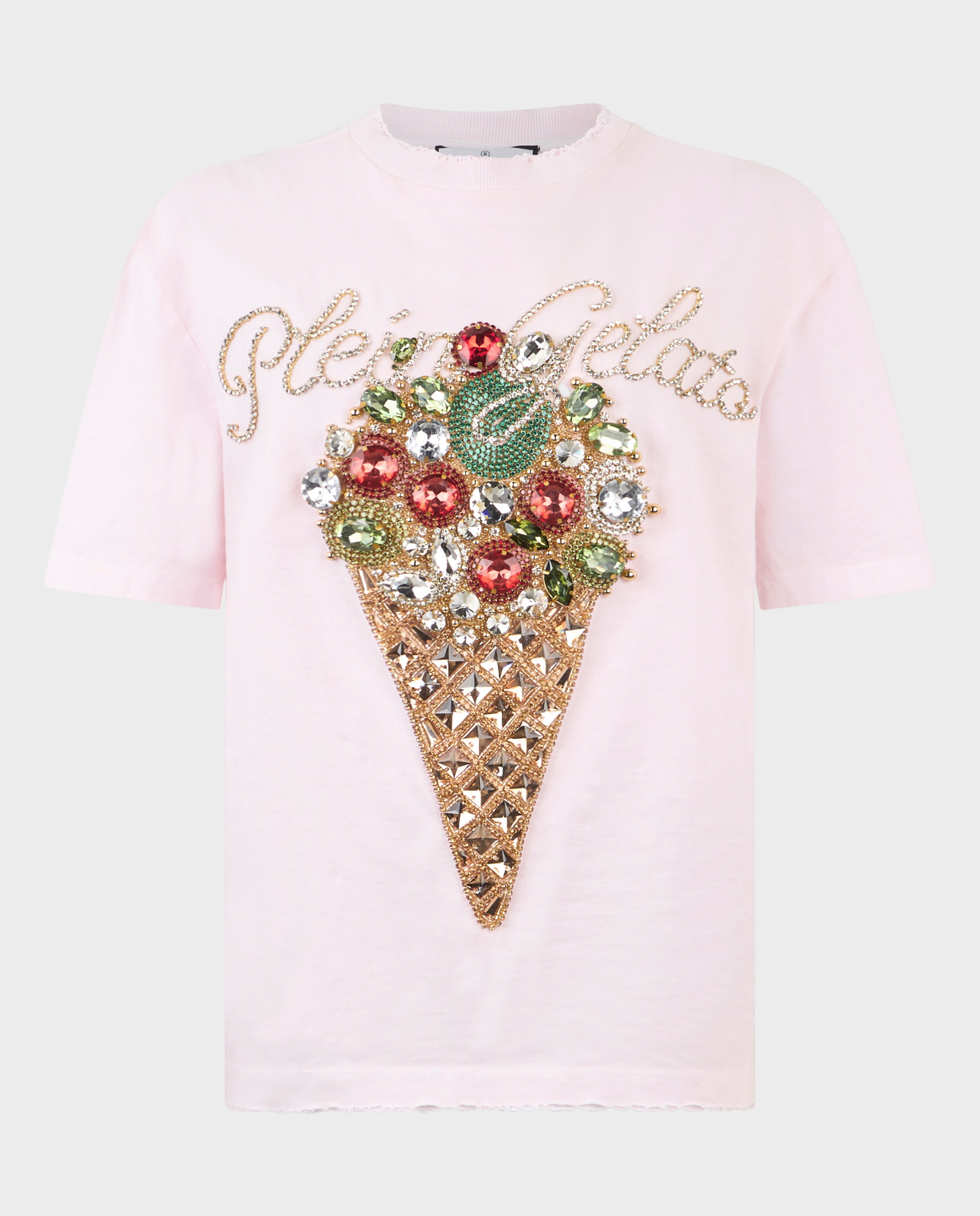 Różowy t-shirt ze zdobieniem Plein Gelato - Image #0