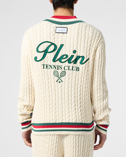Kremowy sweter z dekoltem w serek Tennis - Image #2