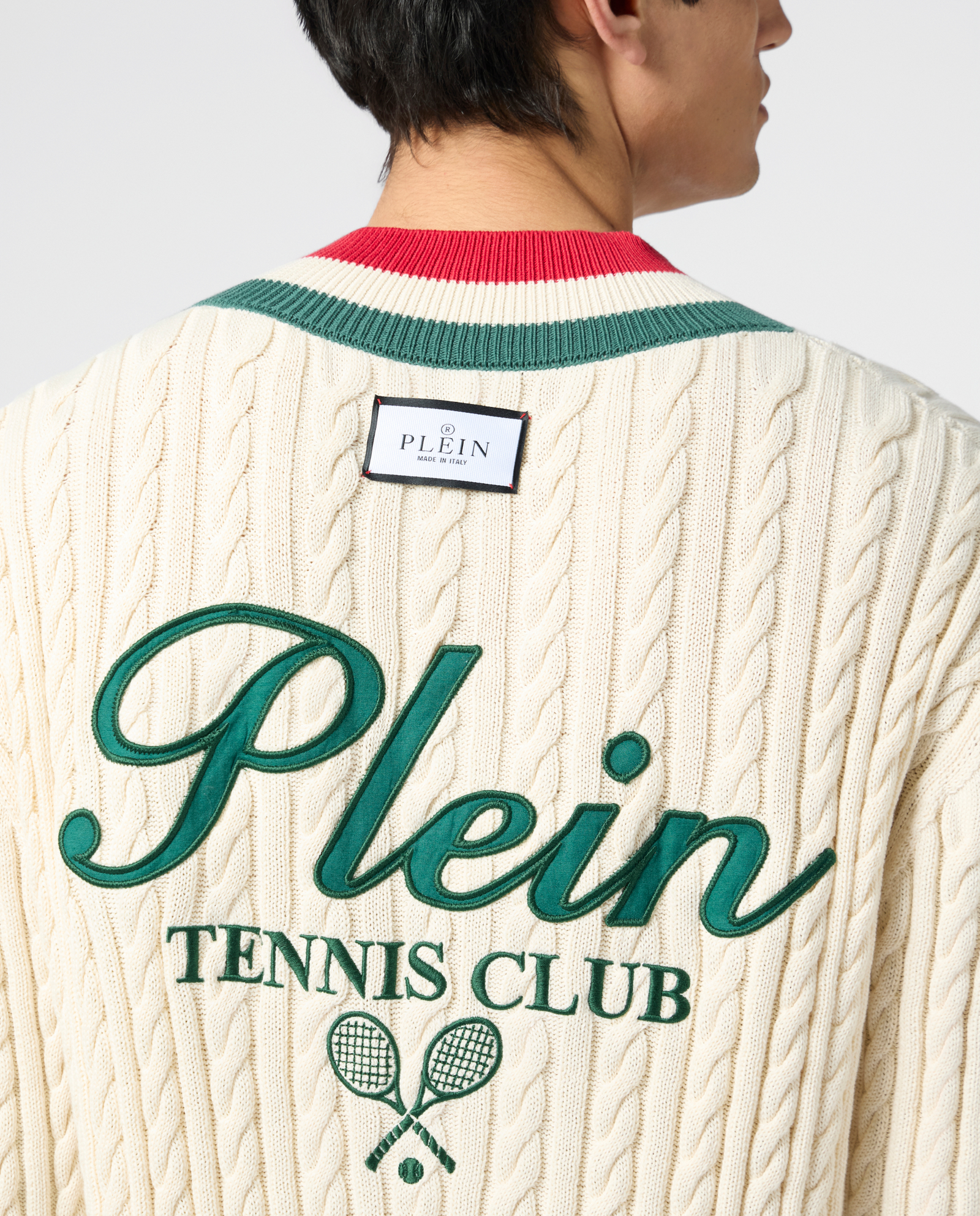 Kremowy sweter z dekoltem w serek Tennis - Image #4
