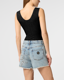 Czarny top z monogramem - Image #2