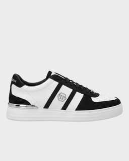 Biało-czarne sneakersy ze skóry Low-Top - Image #0