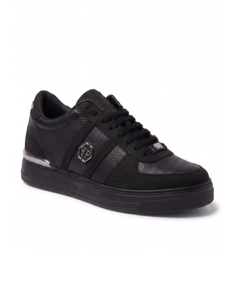 Czarne sneakersy ze skóry Low-Top