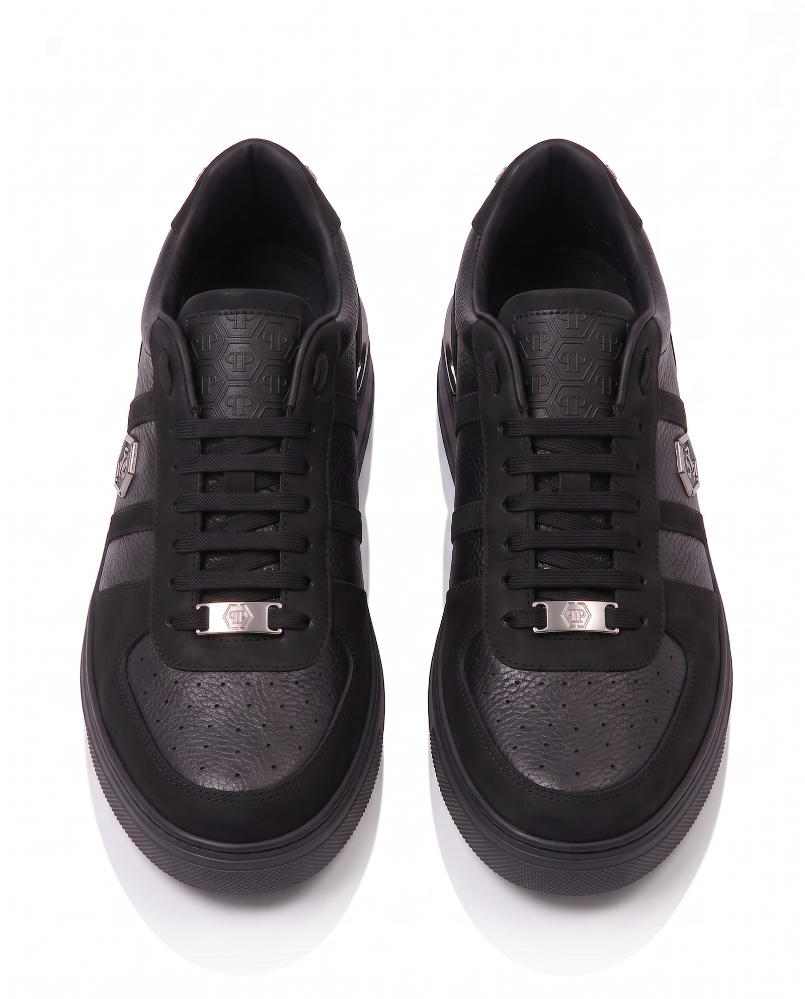 Czarne sneakersy ze skóry Low-Top - Image #5