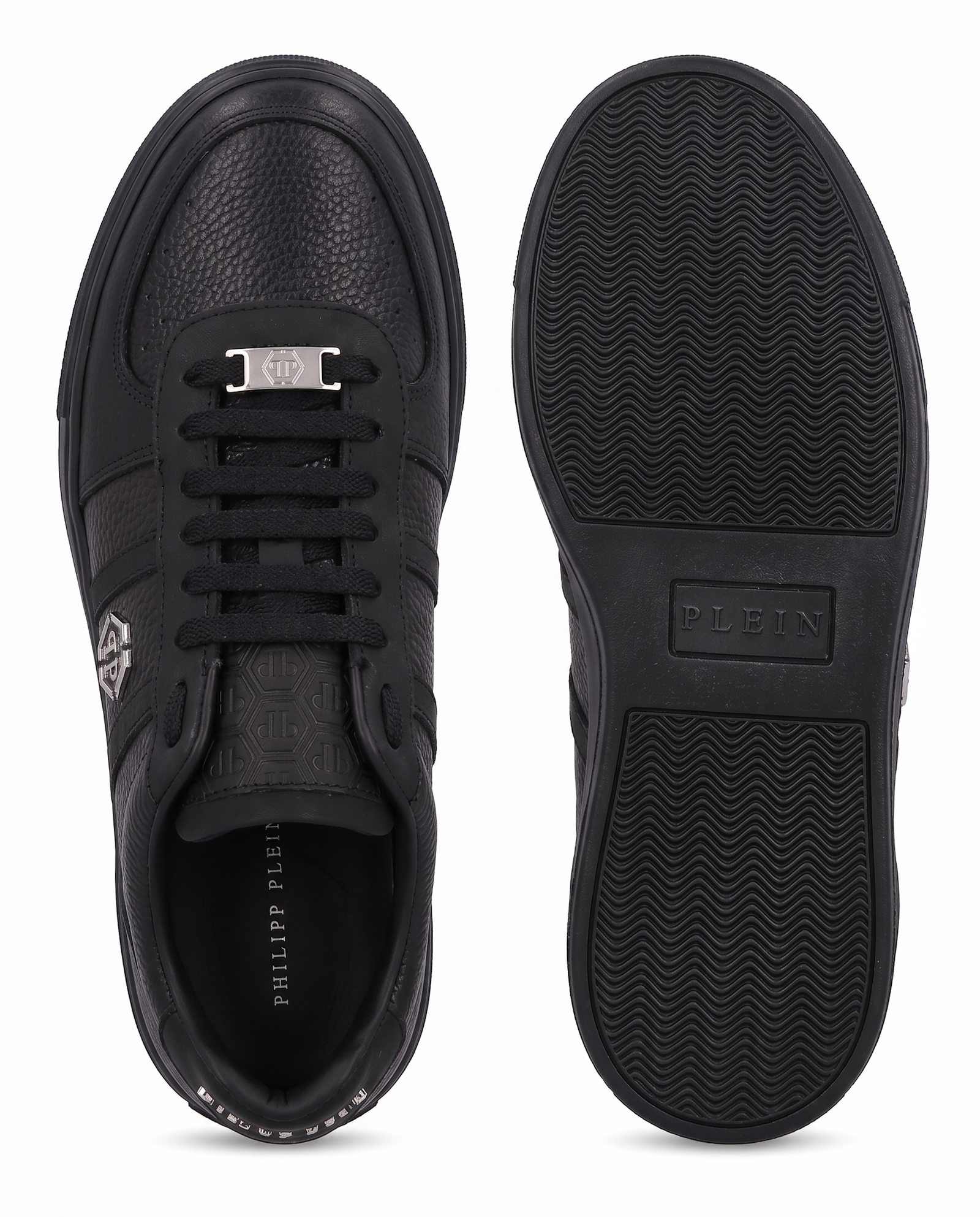 Czarne sneakersy ze skóry Low-Top - Image #6