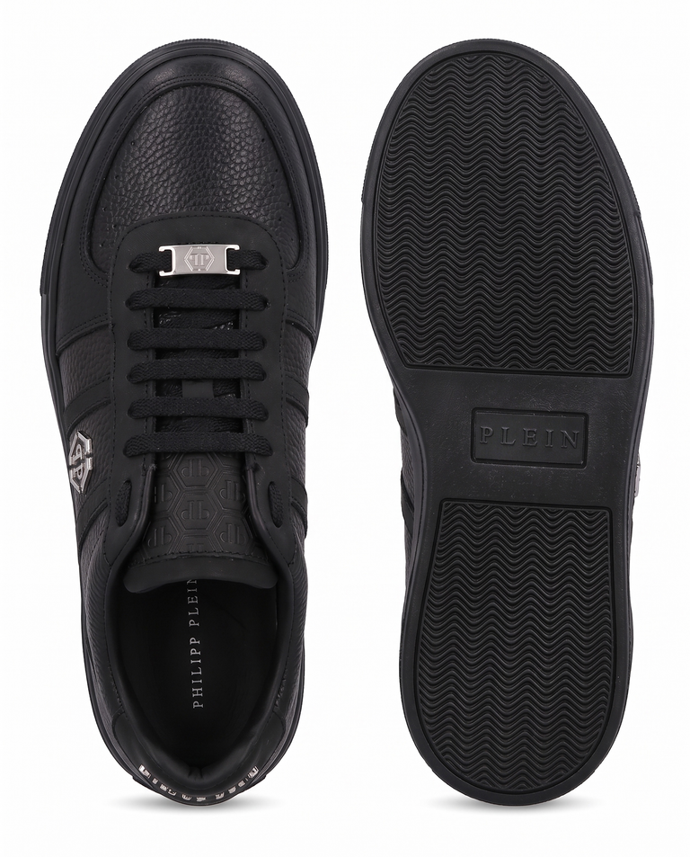Czarne sneakersy ze skóry Low-Top - Image #6