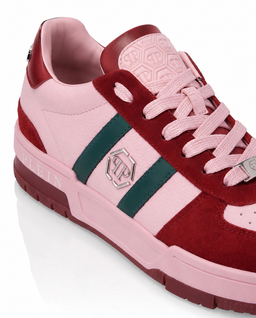 Różowe sneakersy ze skóry Low-Top - Image #2
