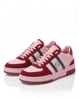 Różowe sneakersy ze skóry Low-Top - Image #3