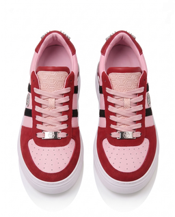 Różowe sneakersy ze skóry Low-Top - Image #4