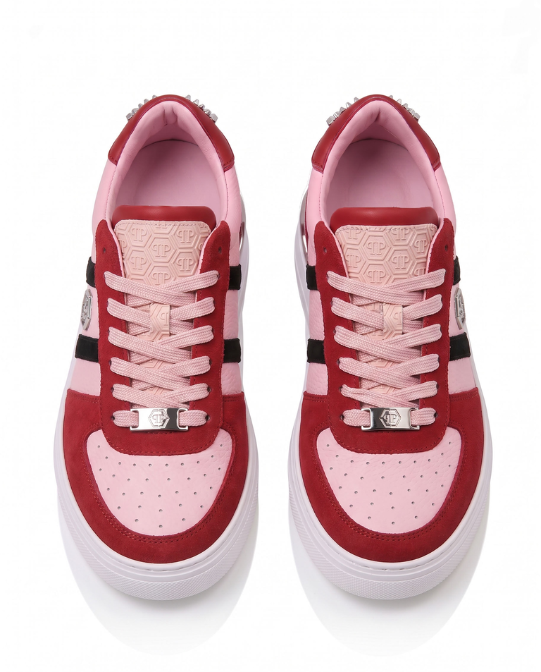 Różowe sneakersy ze skóry Low-Top - Image #4