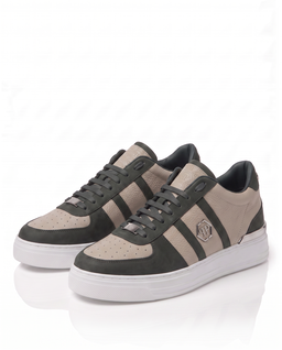 Beżowe sneakersy ze skóry Low-Top - Image #3