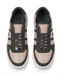 Beżowe sneakersy ze skóry Low-Top - Image #6