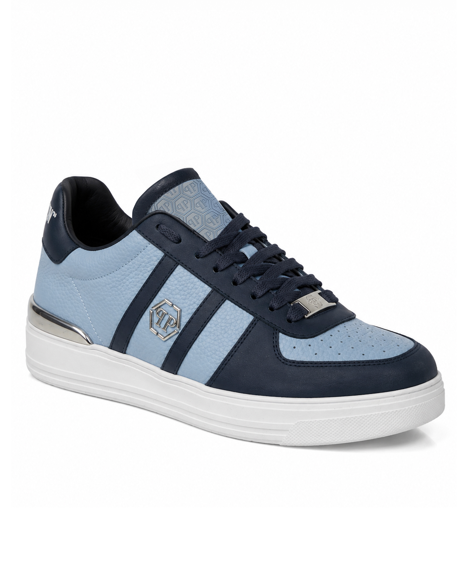Niebieskie sneakersy ze skóry Low-Top - Image #1