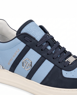 Niebieskie sneakersy ze skóry Low-Top - Image #2