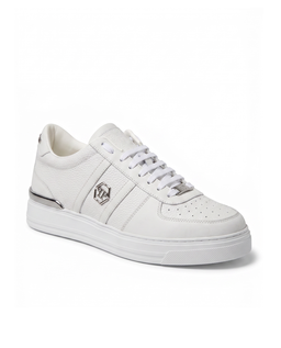 Białe sneakersy ze skóry Low-Top - Image #1