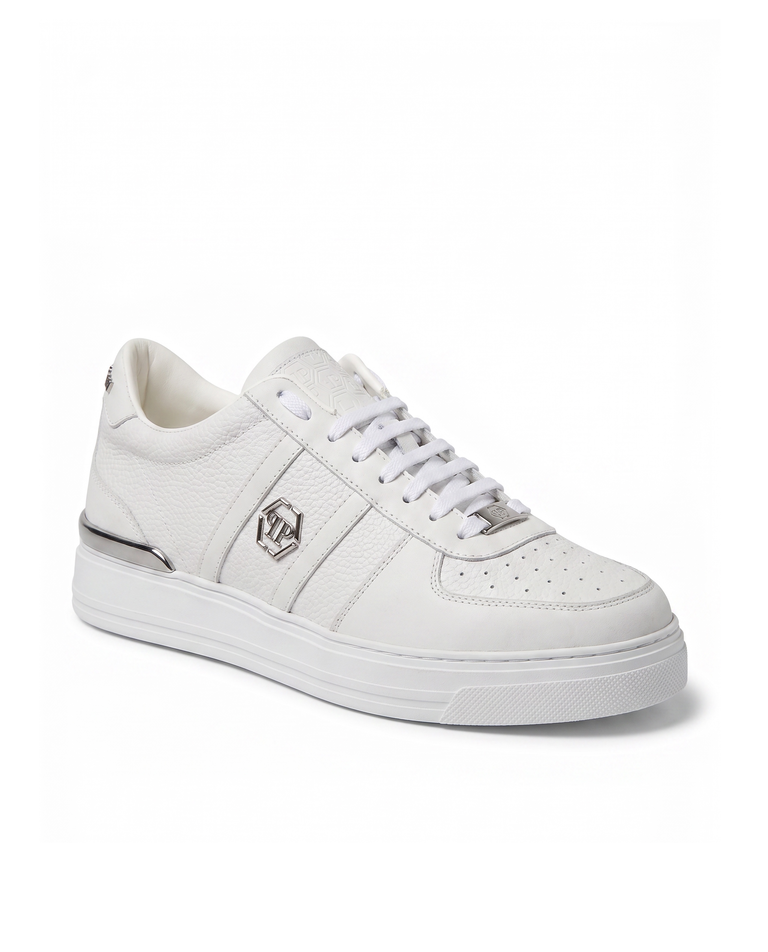 Białe sneakersy ze skóry Low-Top