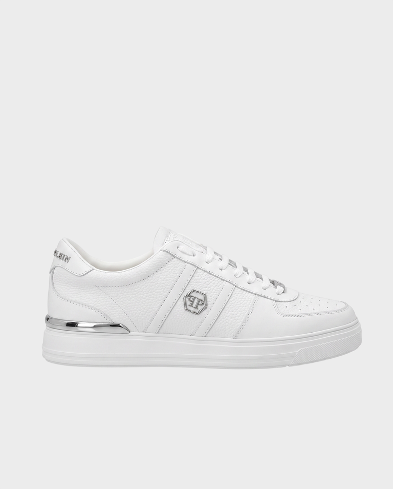 Białe sneakersy ze skóry Low-Top