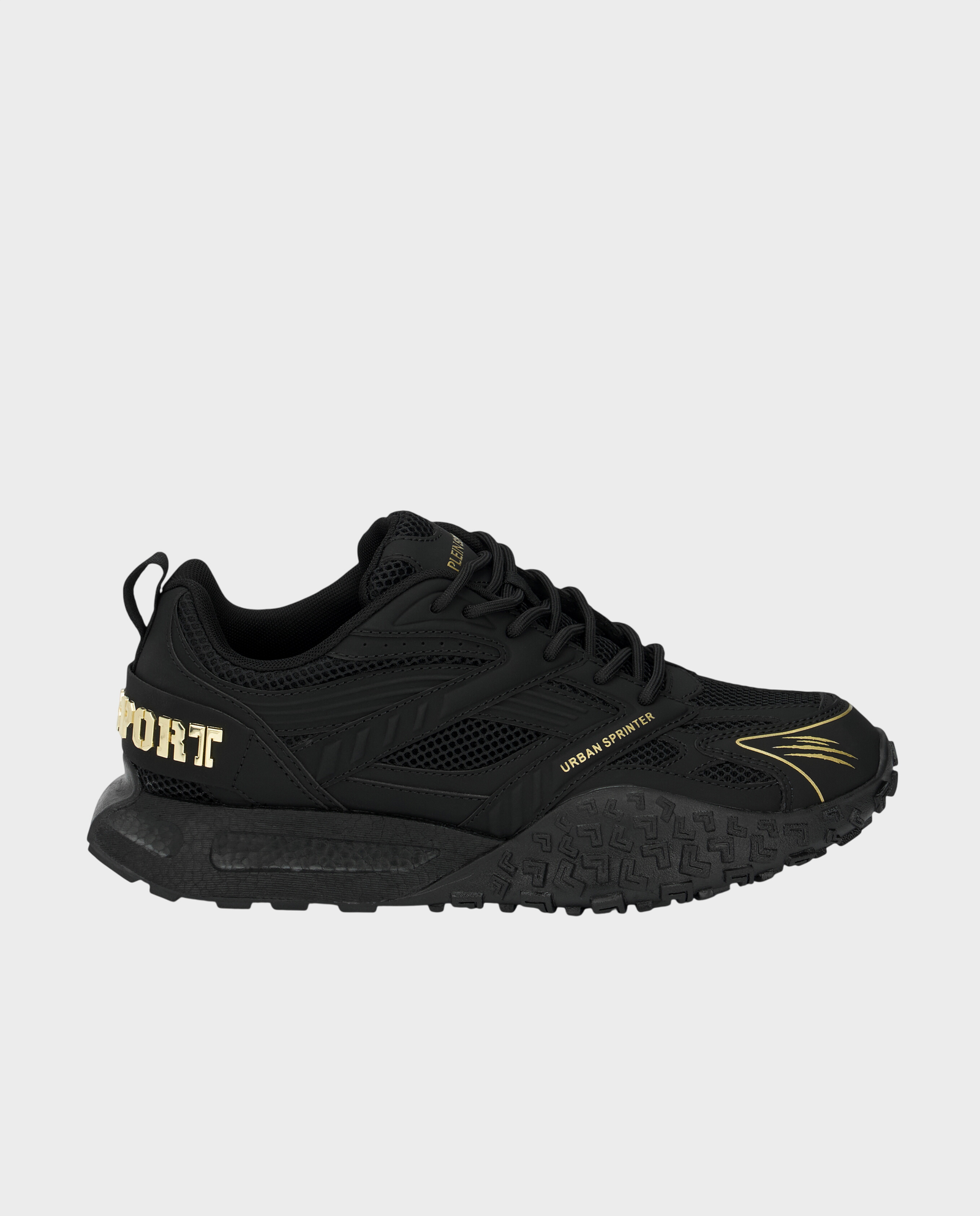 Czarne sneakersy ze złotymi detalami Urban Sprinter - Image #0