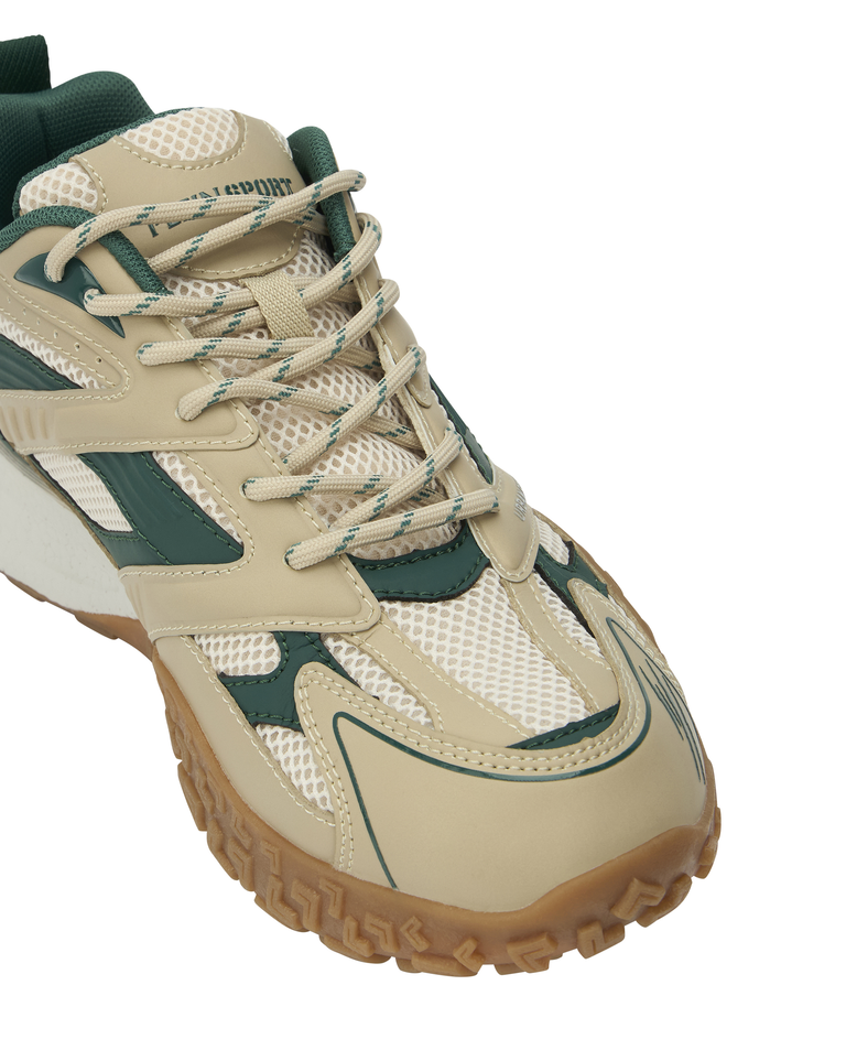 Beżowe sneakersy z zielonymi detalami Urban Sprinter - Image #2