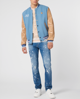 Błękitna kurtka Varsity Bomber Cocco - Image #3
