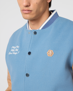Błękitna kurtka Varsity Bomber Cocco - Image #4