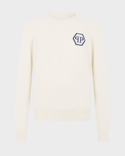 Kremowy sweter z logo - Image #0
