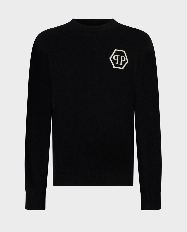 Czarny sweter z logo