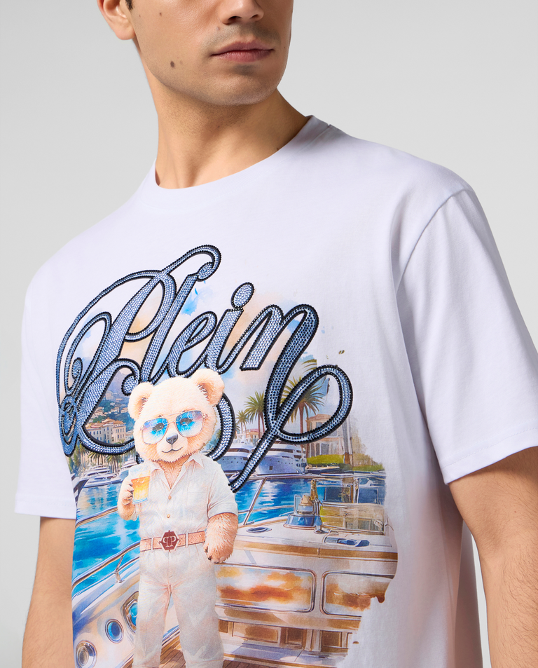 Biały t-shirt z grafiką Teddy Yachting - Image #4
