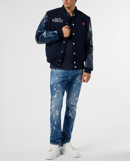 Granatowa kurtka Varsity Bomber Cocco - Image #3