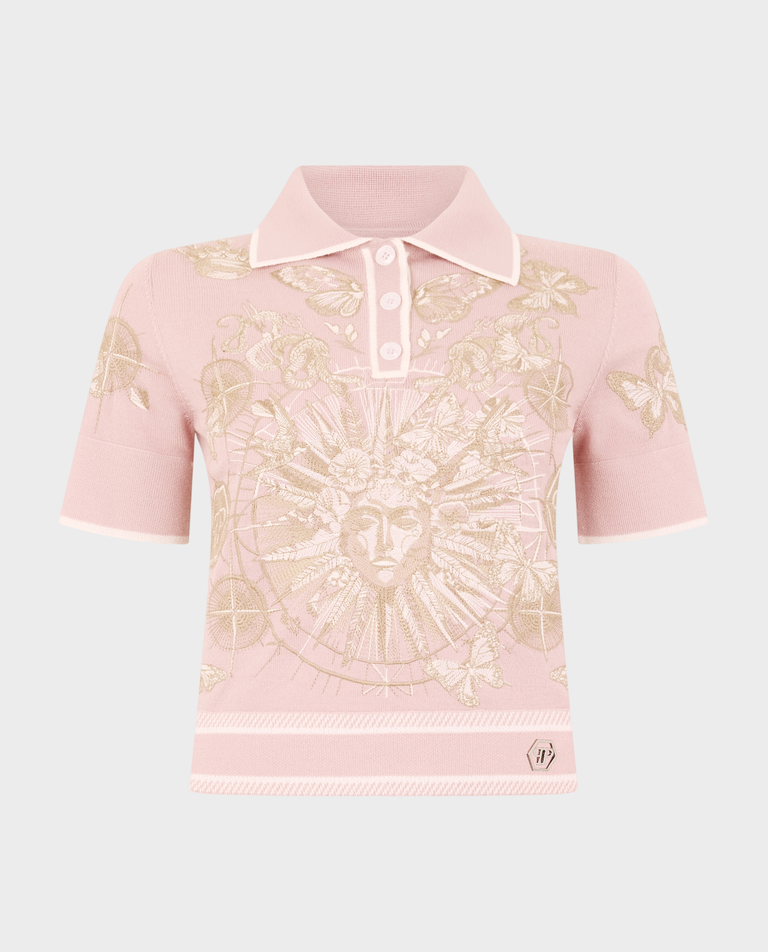 Różowa koszulka polo Butterfly Tattoo