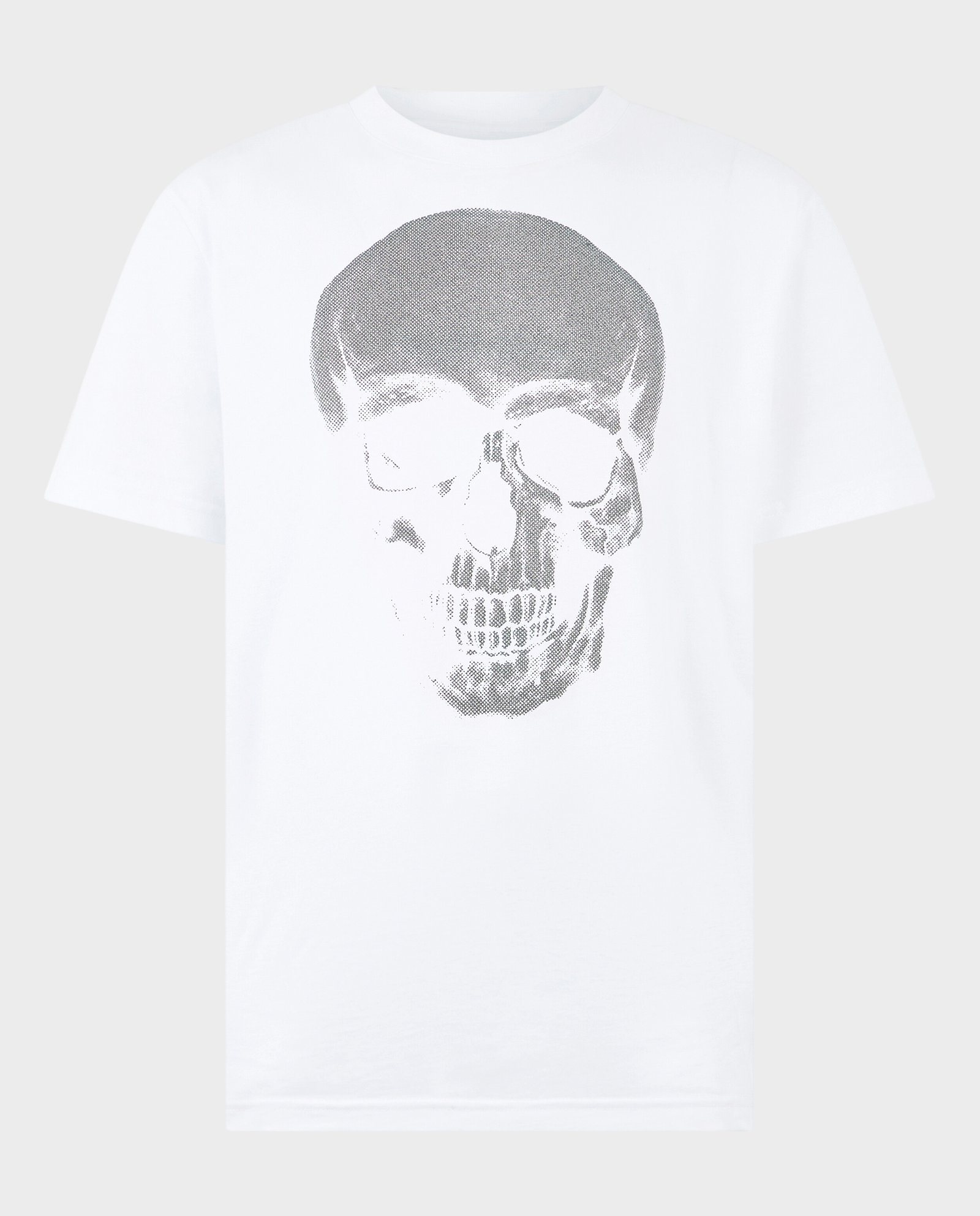 Biały t-shirt z motywem czaszki - Image #0