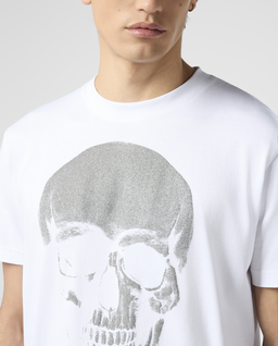 Biały t-shirt z motywem czaszki - Image #4