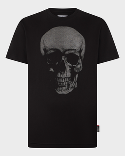 Czarny t-shirt z motywem czaszki - Image #0