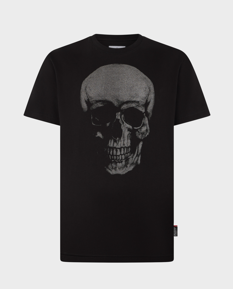 Czarny t-shirt z motywem czaszki