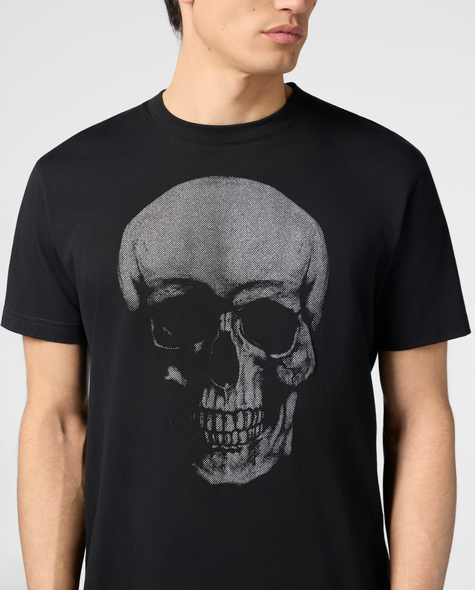 Czarny t-shirt z motywem czaszki - Image #3