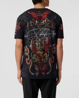 Czarny t-shirt zdobiony kryształami - Image #2