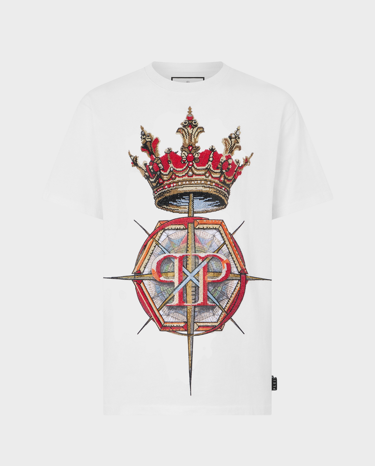 Biały t-shirt Crown Stones