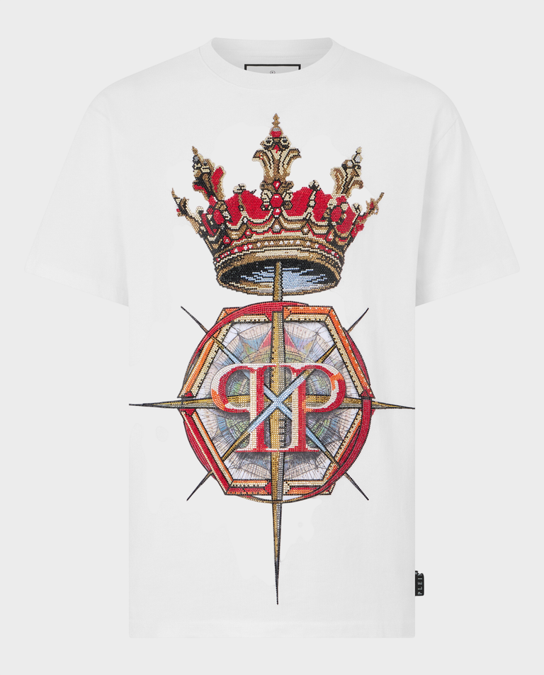 Biały t-shirt Crown Stones